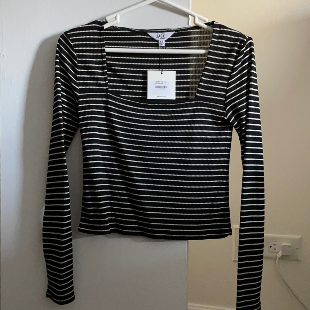 NEW W TAGS black and white striped Jack by BB Dakota top